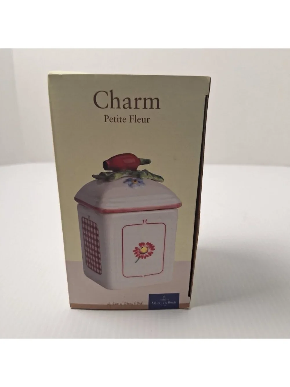 VILLEROY & BOCH PETITE FLEUR CHARM JAMPOT/JAR/CANISTER RED PEPPER FINIAL NWB